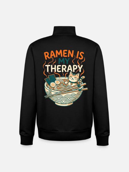 Ramen Therapy Cat - Unisex Organic Zip Sweatshirt von Stanley/Stella - Schwarz