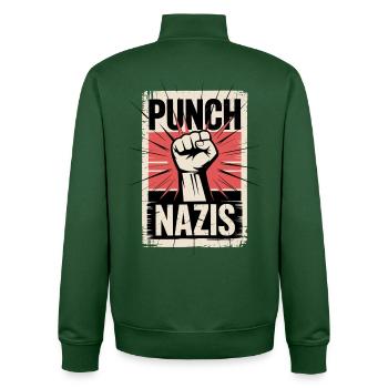 Faust gegen Nazis Poster - Unisex Organic Zip Sweatshirt von Stanley/Stella - Flaschengrün - Hinten - AI Model Male 185 dark (185cm)