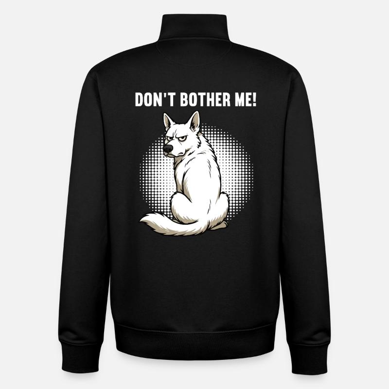 Don't Bother Me White Shepherd - Unisex Organic Zip Sweatshirt by Stanley/Stella - black