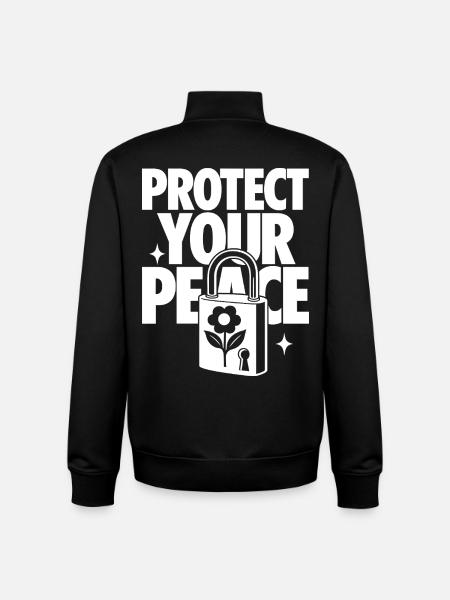 Protect Your Peace Mental Health - Unisex Organic Zip Sweatshirt by Stanley/Stella - black