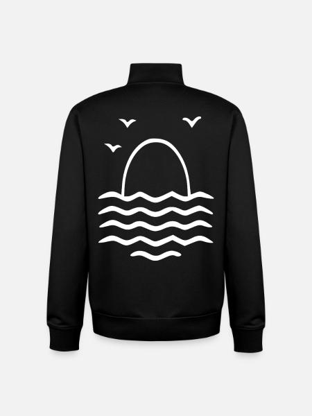 Sunset Over Waves - Minimal - Unisex Organic Zip Sweatshirt by Stanley/Stella - black