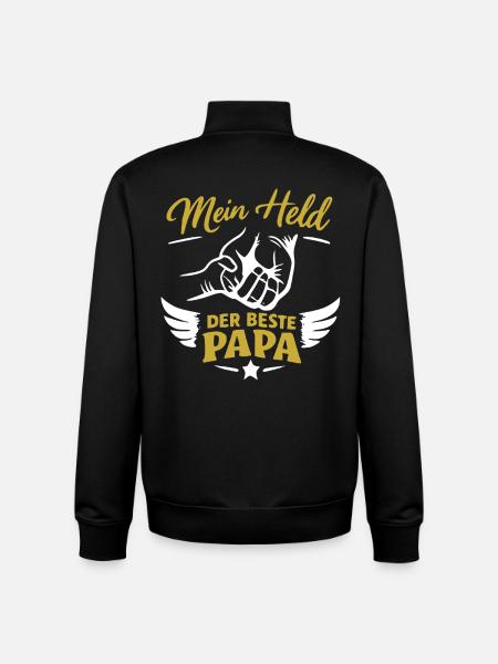 Mein Held Der Beste Papa - Unisex Organic Zip Sweatshirt von Stanley/Stella - Schwarz