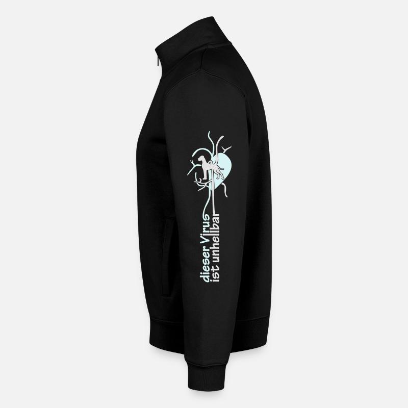 virus Dogg étroite - Sweat zippé unisexe en coton bio Stanley/Stella - noir