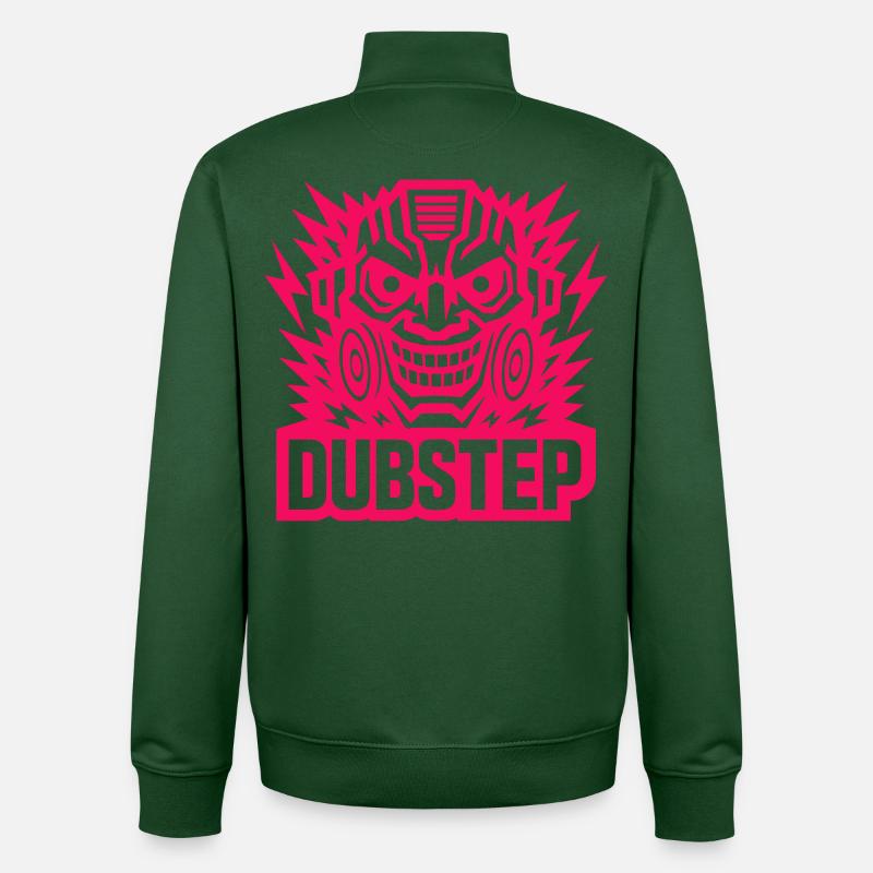 Masque de puissance Dubstep - Sweat zippé unisexe en coton bio Stanley/Stella - vert bouteille