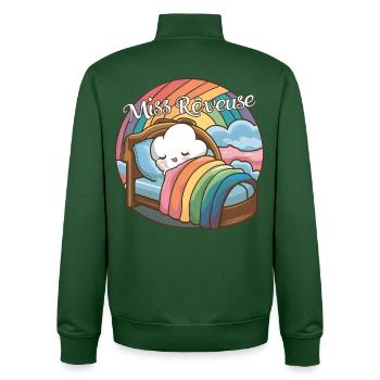 Miss Rêveuse Design Enfant Rêveur et Sommeil - Sweat zippé unisexe en coton bio Stanley/Stella - vert bouteille - Dos - AI Model Male 185 dark (185cm)