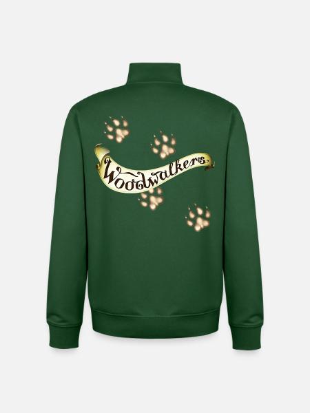 Woodwalkers Curved Lettering With Paws - Unisex Organic Zip Sweatshirt by Stanley/Stella - bottle green