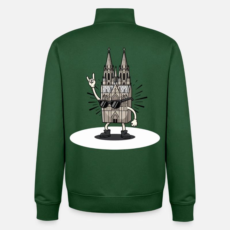 Carnival Rock Cologne Gift Alaaf - Sweat zippé unisexe en coton bio Stanley/Stella - vert bouteille