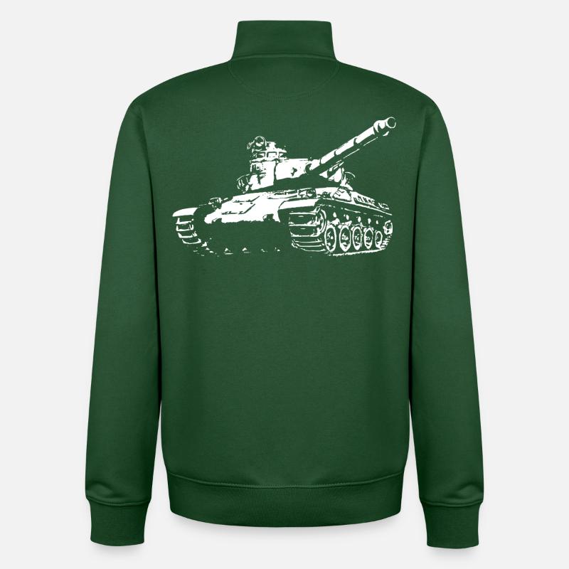 AMX 30 blanc - Sweat zippé unisexe en coton bio Stanley/Stella - vert bouteille