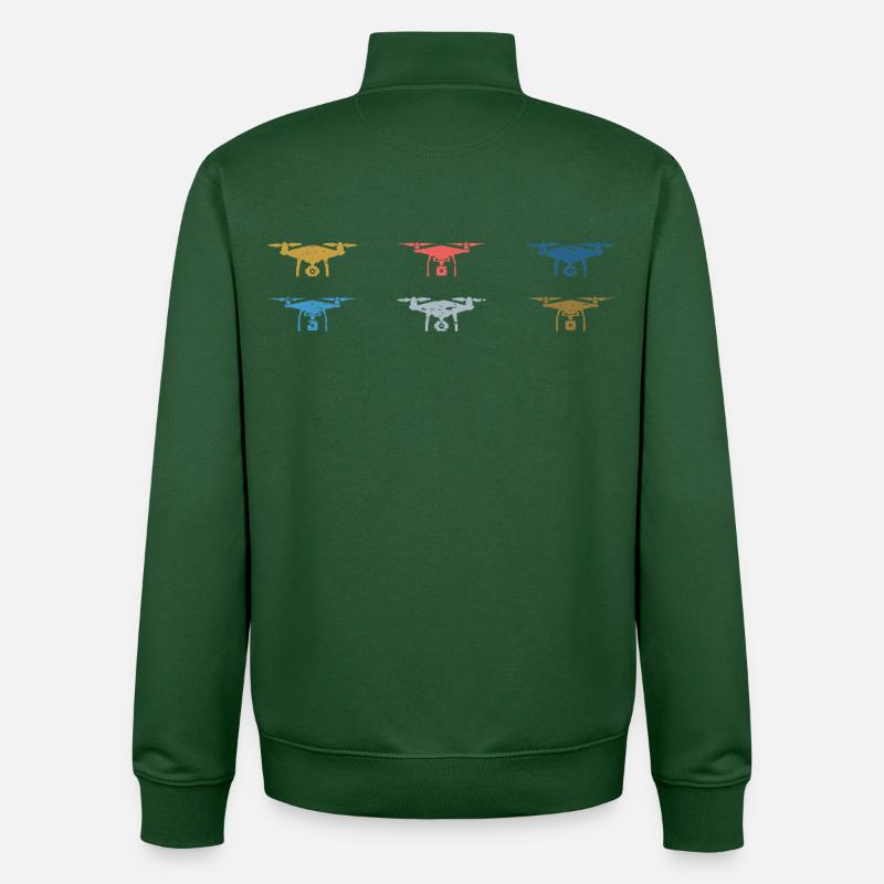 Heartbeat Drone Drones - Unisex Organic Zip Sweatshirt by Stanley/Stella - bottle green