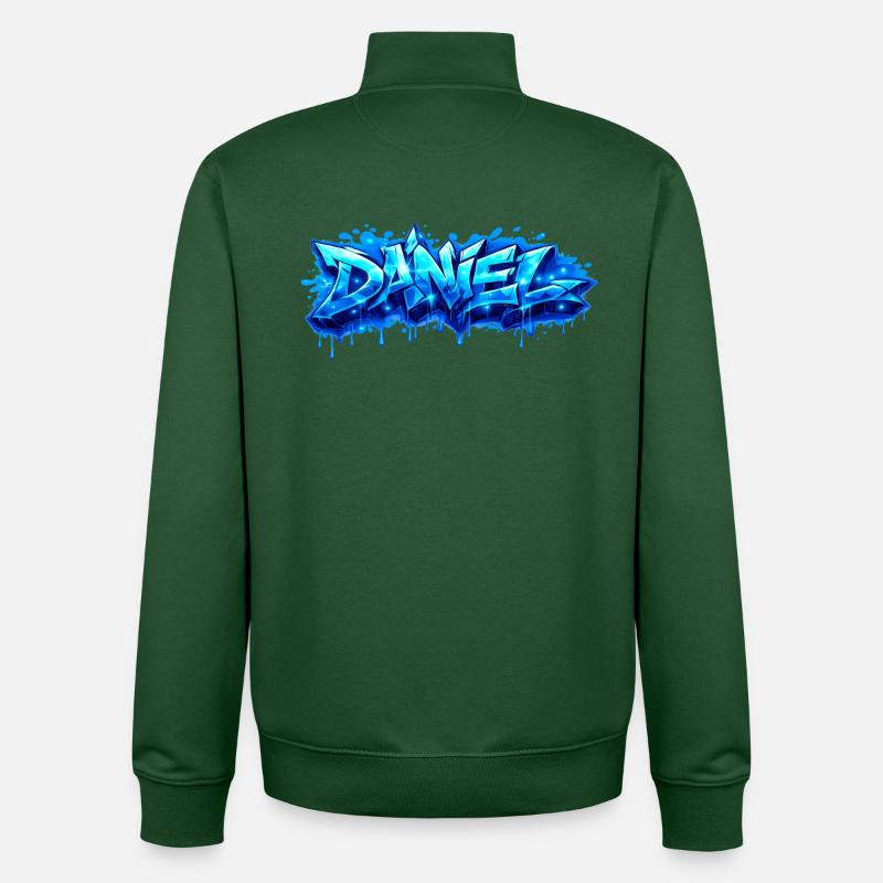 Graffiti DANIEL Name Geschenk Ideal druckbar - Unisex Organic Zip Sweatshirt von Stanley/Stella - Flaschengrün