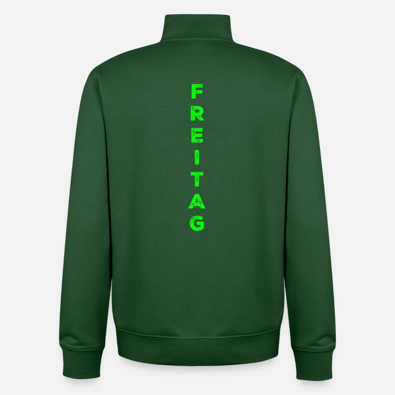 Vendredi - vert - Sweat zippé unisexe en coton bio Stanley/Stella - vert bouteille