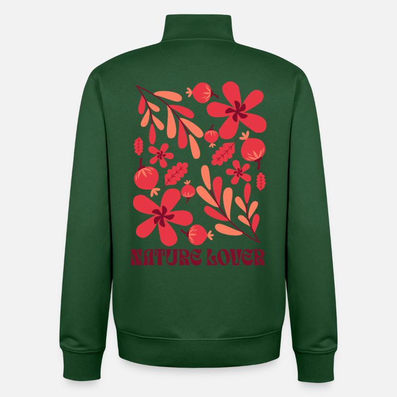 Amoureux de la nature - Sweat zippé unisexe en coton bio Stanley/Stella - vert bouteille