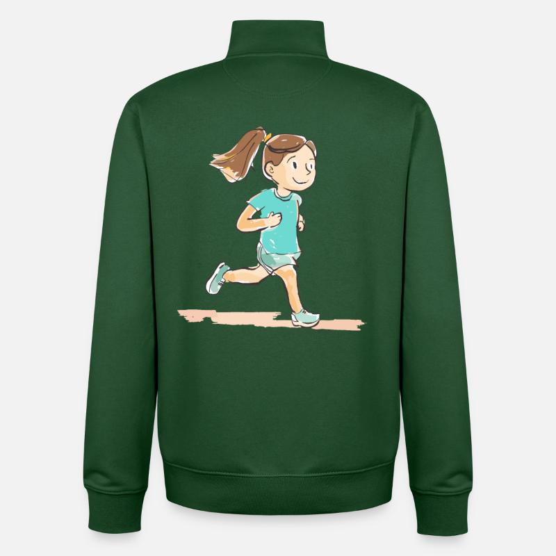 Runner Comic Look - Unisex Organic Zip Sweatshirt by Stanley/Stella - bottle green