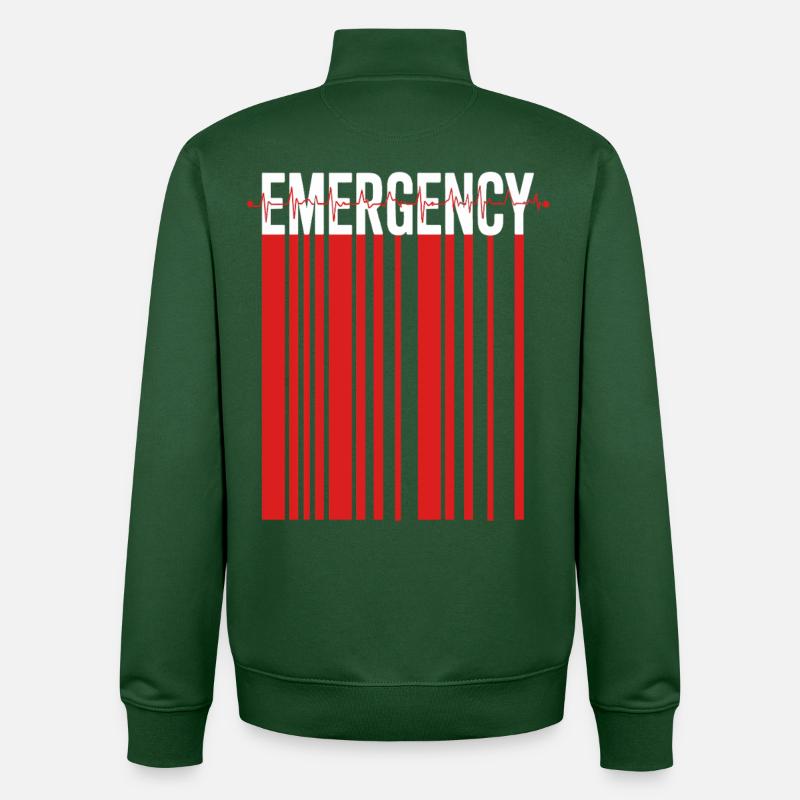 Rayure d’urgence contrastée - Sweat zippé unisexe en coton bio Stanley/Stella - vert bouteille