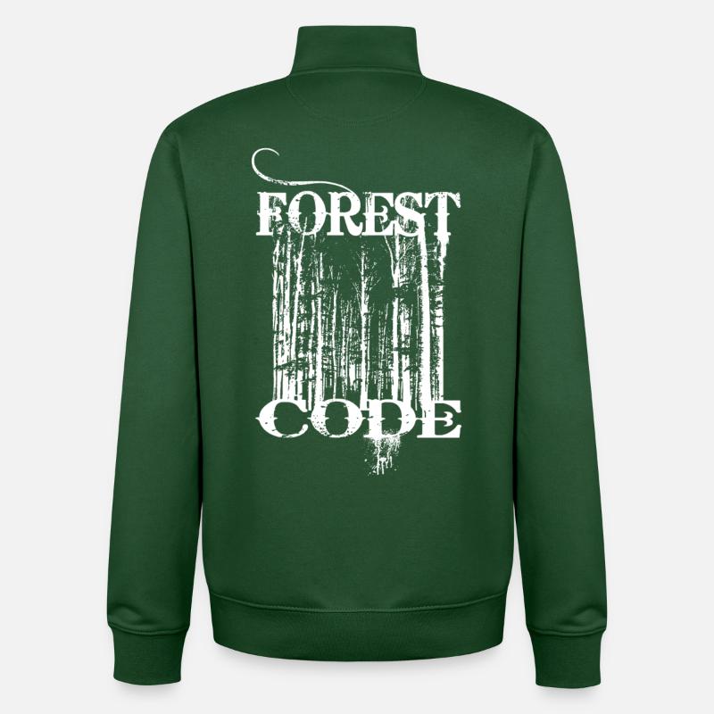 Code forestier - Sweat zippé unisexe en coton bio Stanley/Stella - vert bouteille