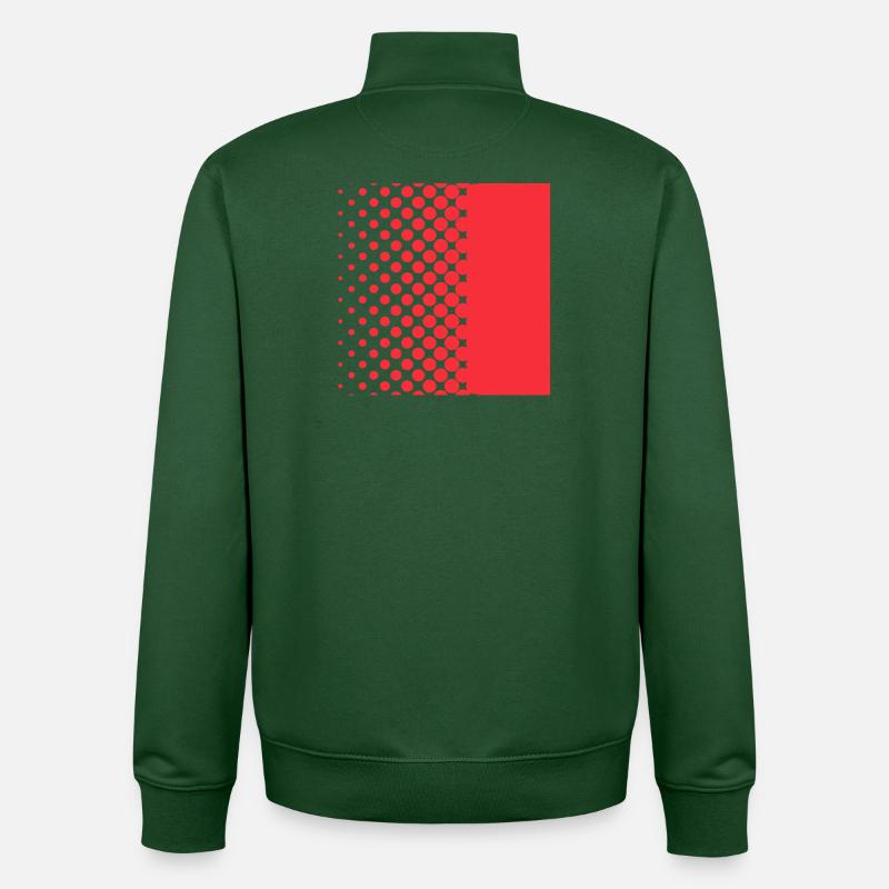 Halftone Gradient Rotes Panel - Unisex Organic Zip Sweatshirt von Stanley/Stella - Flaschengrün