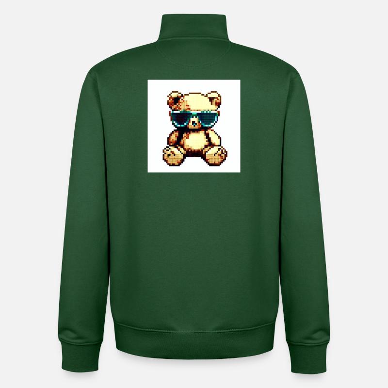 Pixelteddy - Unisex Organic Zip Sweatshirt von Stanley/Stella - Flaschengrün