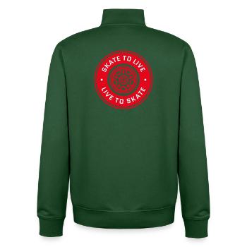 Skate to live - Unisex Organic Zip Sweatshirt by Stanley/Stella - bottle green - Back - AI Model Male 185 dark (185cm)