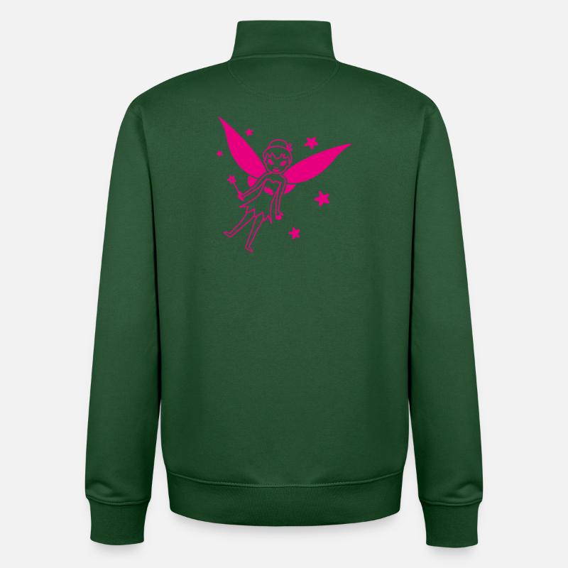 Petite fée par Helfspawn - Sweat zippé unisexe en coton bio Stanley/Stella - vert bouteille