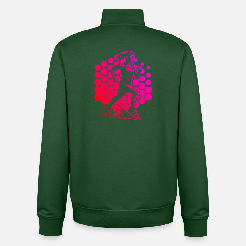 Œuvres d’art modernes de course - Sweat zippé unisexe en coton bio Stanley/Stella - vert bouteille