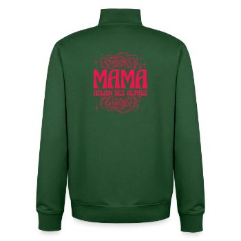 Maman héroïne du design floral rétro quotidien - Sweat zippé unisexe en coton bio Stanley/Stella - vert bouteille - Dos - AI Model Male 185 dark (185cm)