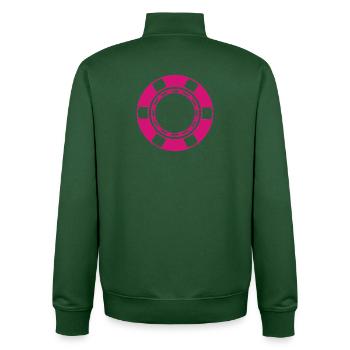 Casino coin - Unisex Organic Zip Sweatshirt by Stanley/Stella - bottle green - Back - AI Model Male 185 dark (185cm)