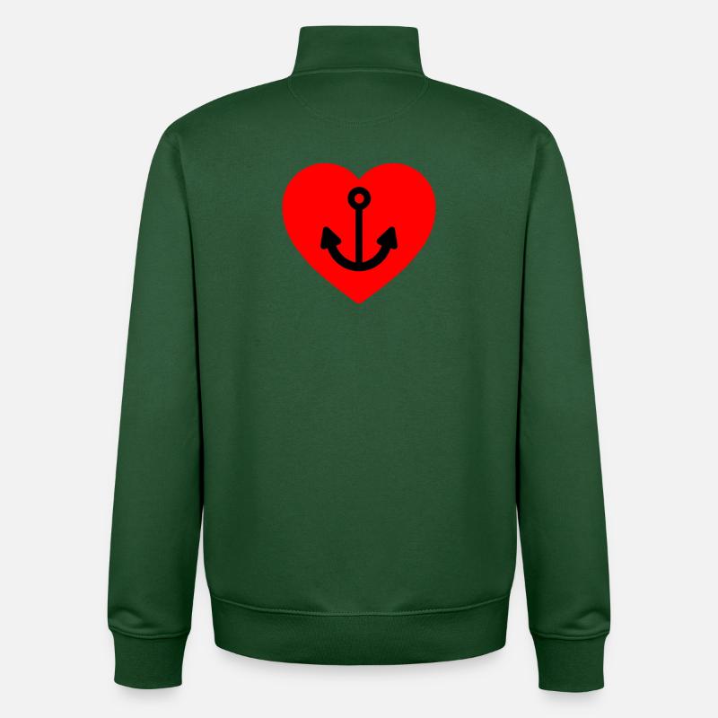Voile - Sweat zippé unisexe en coton bio Stanley/Stella - vert bouteille