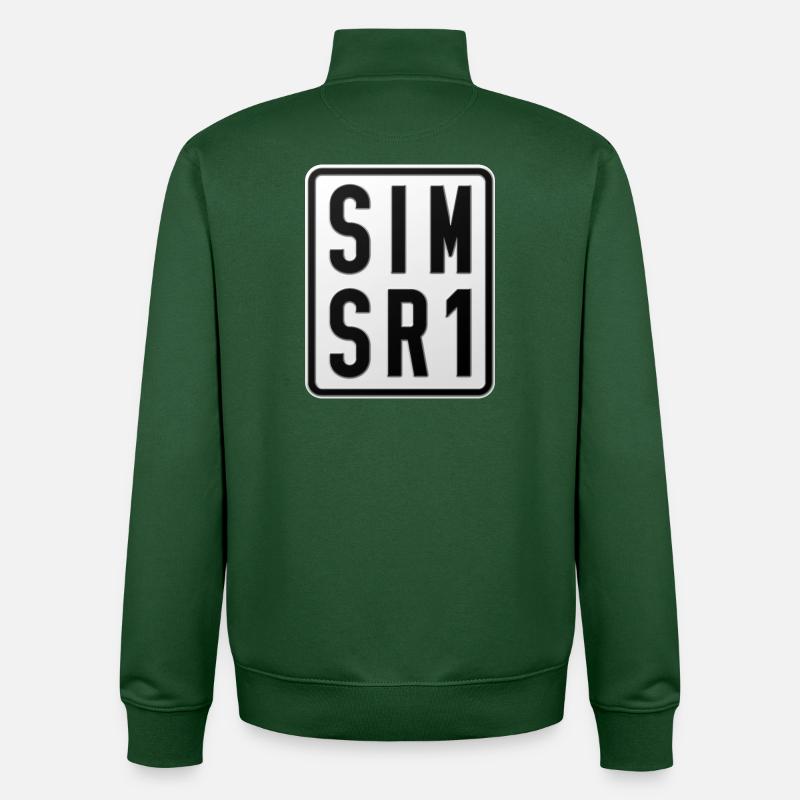 Plaque d’immatriculation du cyclomoteur Simson SR1 - Sweat zippé unisexe en coton bio Stanley/Stella - vert bouteille