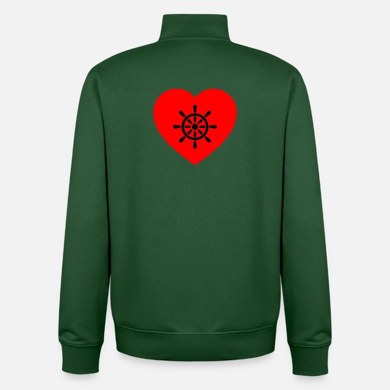 Voile - Sweat zippé unisexe en coton bio Stanley/Stella - vert bouteille