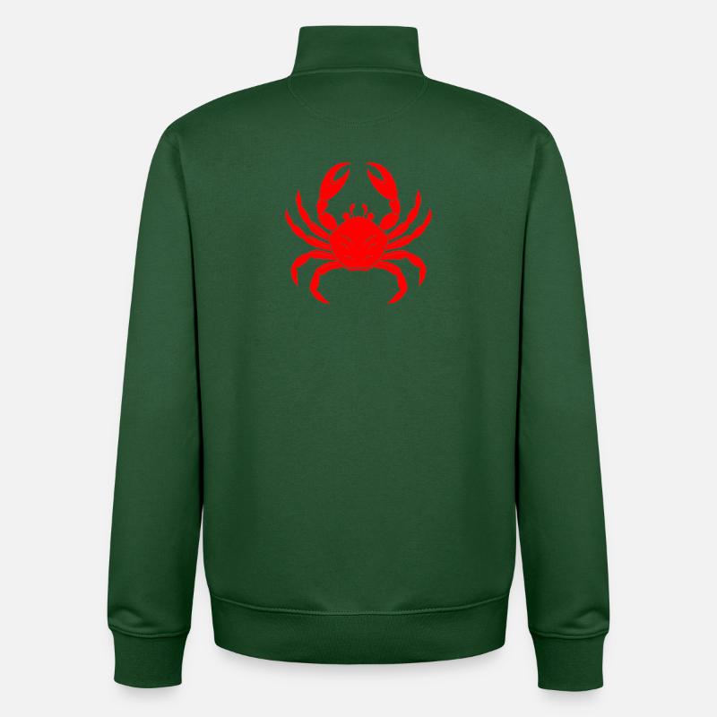 Crabe - Sweat zippé unisexe en coton bio Stanley/Stella - vert bouteille