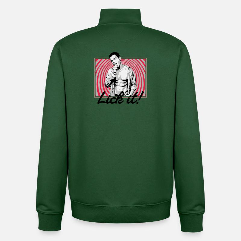 Retro Pop Art: Eiscreme Pose - Unisex Organic Zip Sweatshirt von Stanley/Stella - Flaschengrün