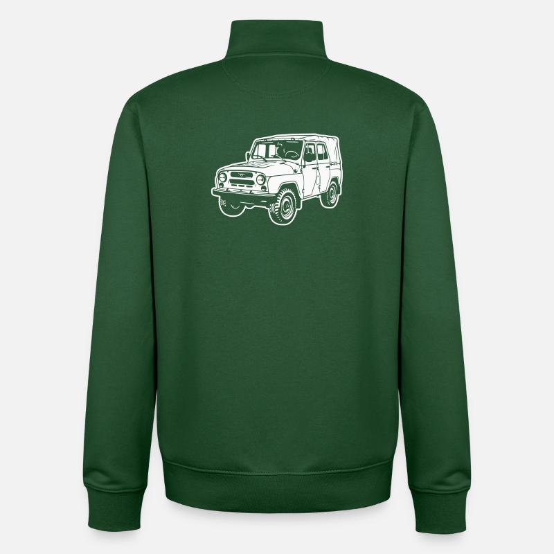 UAZ Geländefahrzeug (Differenzbild) - Unisex Organic Zip Sweatshirt von Stanley/Stella - Flaschengrün