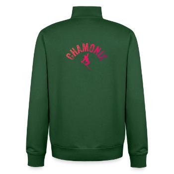 Chamonix Arch Skier Gradient - Unisex Organic Zip Sweatshirt von Stanley/Stella - Flaschengrün - Hinten - AI Model Male 185 dark (185cm)