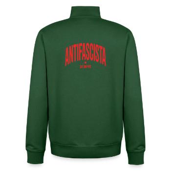 Antifascista Siempre - Antifa Tee - Sweat zippé unisexe en coton bio Stanley/Stella - vert bouteille - Dos - AI Model Male 185 dark (185cm)