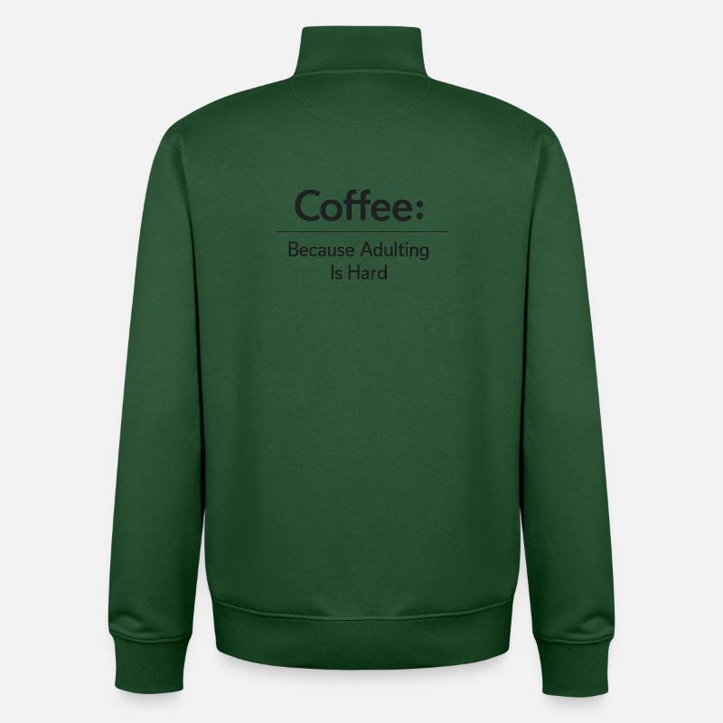 Coffee Because Murder Is Wrong - Unisex Organic Zip Sweatshirt by Stanley/Stella - bottle green