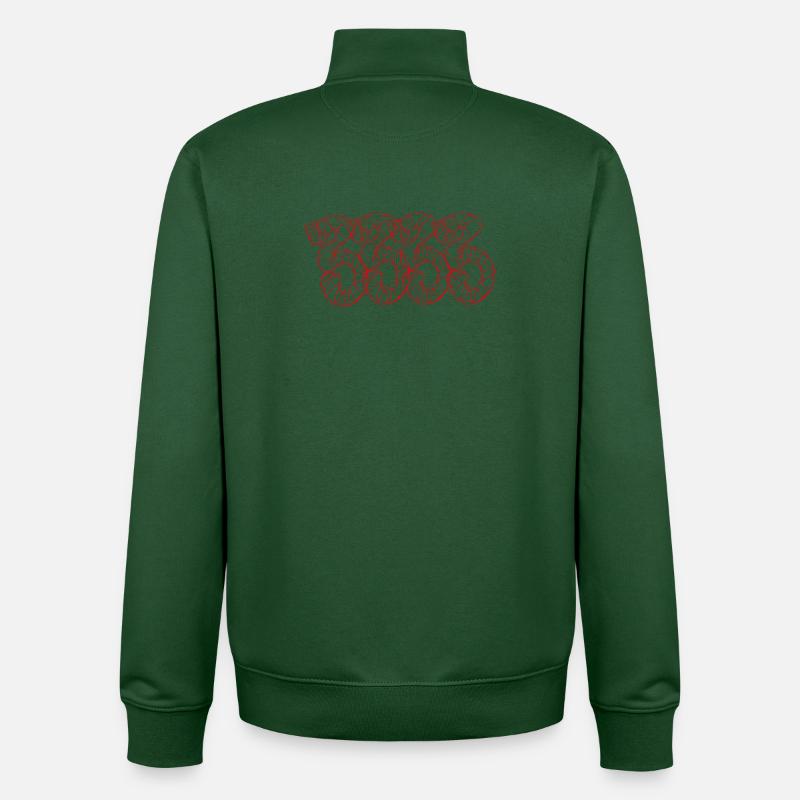 3333 est le numéro - Sweat zippé unisexe en coton bio Stanley/Stella - vert bouteille