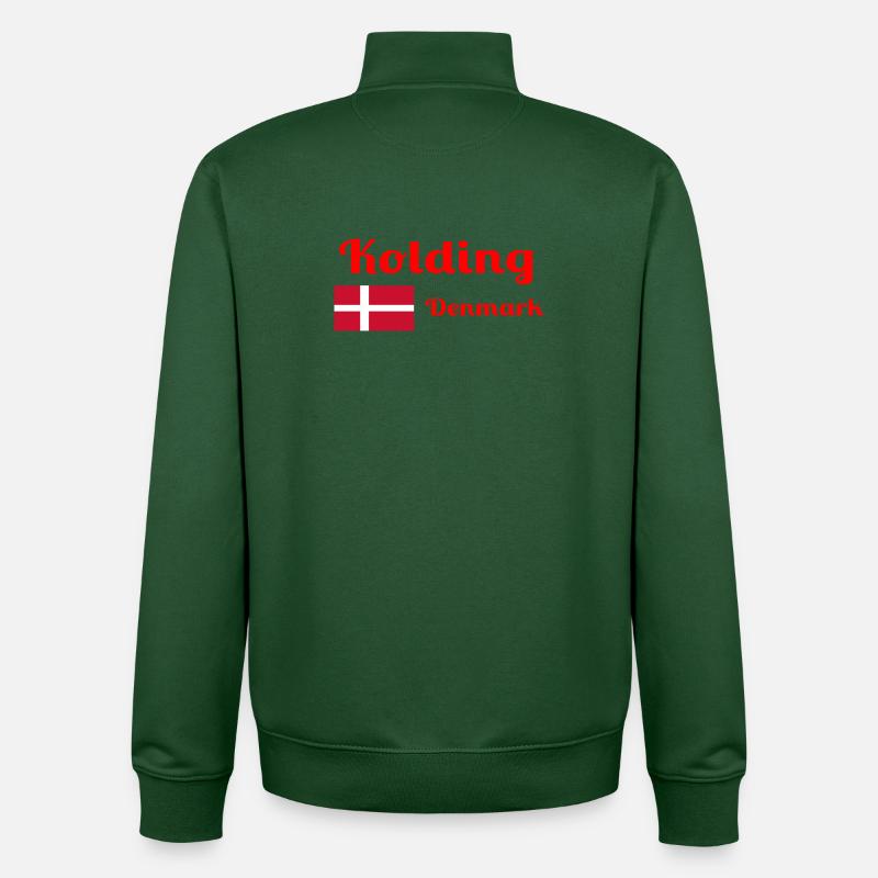 Kolding Dänemark - Stilvolle Drucke - Unisex Organic Zip Sweatshirt von Stanley/Stella - Flaschengrün