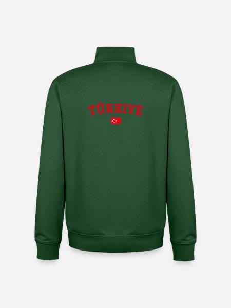 Turkey Flag Design Red - Unisex Organic Zip Sweatshirt by Stanley/Stella - bottle green