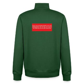 Social Democratic Turtle in Red Background - Unisex Organic Zip Sweatshirt by Stanley/Stella - bottle green - Back - AI Model Male 185 dark (185cm)