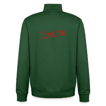 LIEBE. PAAR. ICH HABE GERADE GEHEIRATET. Junggesellinnenabschied. VALENTINSTAG. - Unisex Organic Zip Sweatshirt von Stanley/Stella - Flaschengrün - Hinten - AI Model Male 185 dark (185cm)