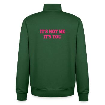 It's Not Me It's You - Unisex Organic Zip Sweatshirt by Stanley/Stella - bottle green - Back - AI Model Male 185 dark (185cm)