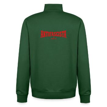 Antifascista Siempre – Antifa für immer - Unisex Organic Zip Sweatshirt von Stanley/Stella - Flaschengrün - Hinten - AI Model Male 185 dark (185cm)