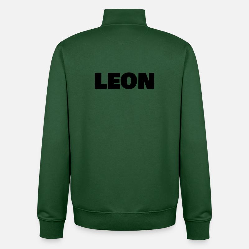 Léon - Sweat zippé unisexe en coton bio Stanley/Stella - vert bouteille