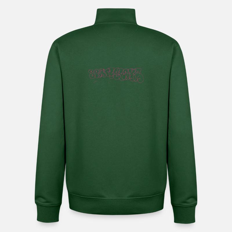 Bratislava Graffiti Souvenir - Sweat zippé unisexe en coton bio Stanley/Stella - vert bouteille