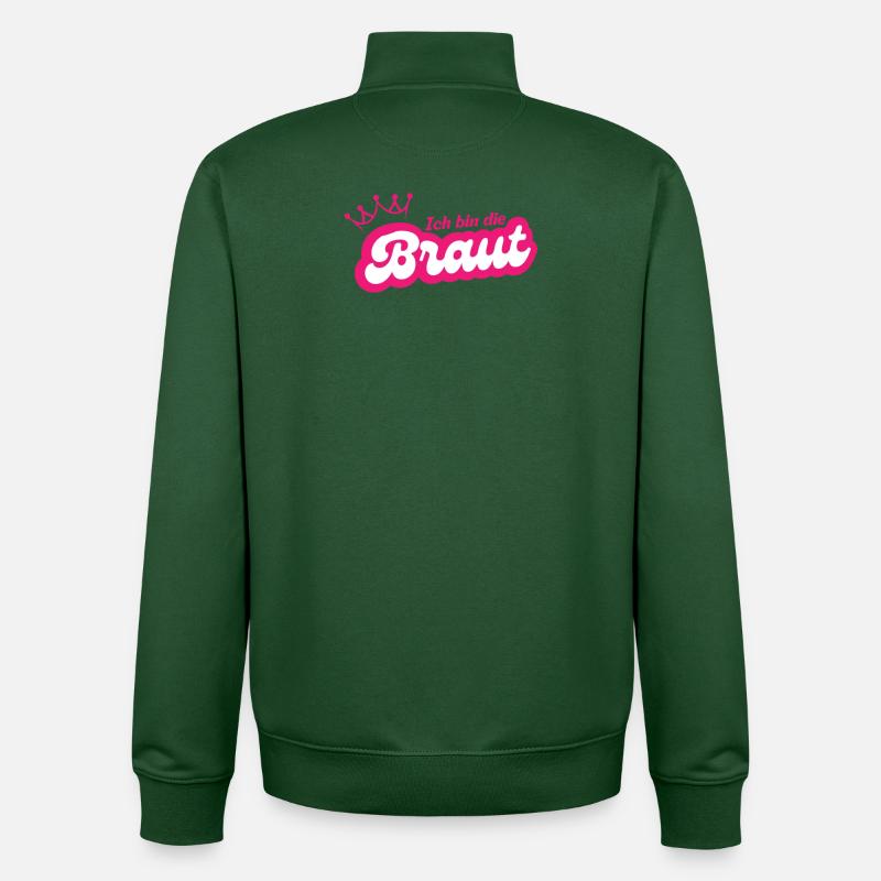 Je suis la mariée - Sweat zippé unisexe en coton bio Stanley/Stella - vert bouteille