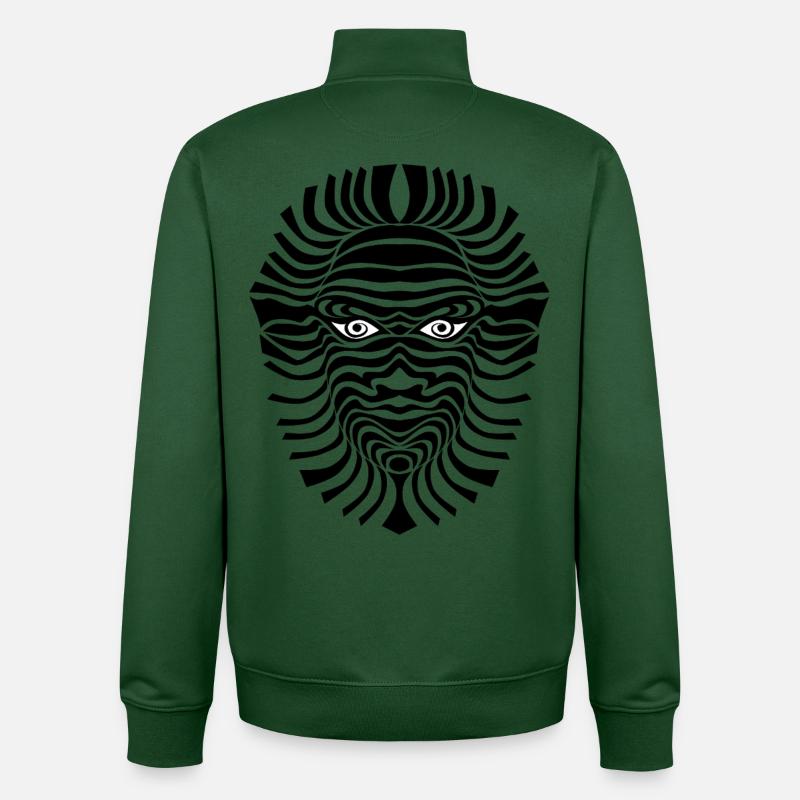 psy-chic psychedlic sixties good voodoo mask - Unisex Organic Zip Sweatshirt von Stanley/Stella - Flaschengrün