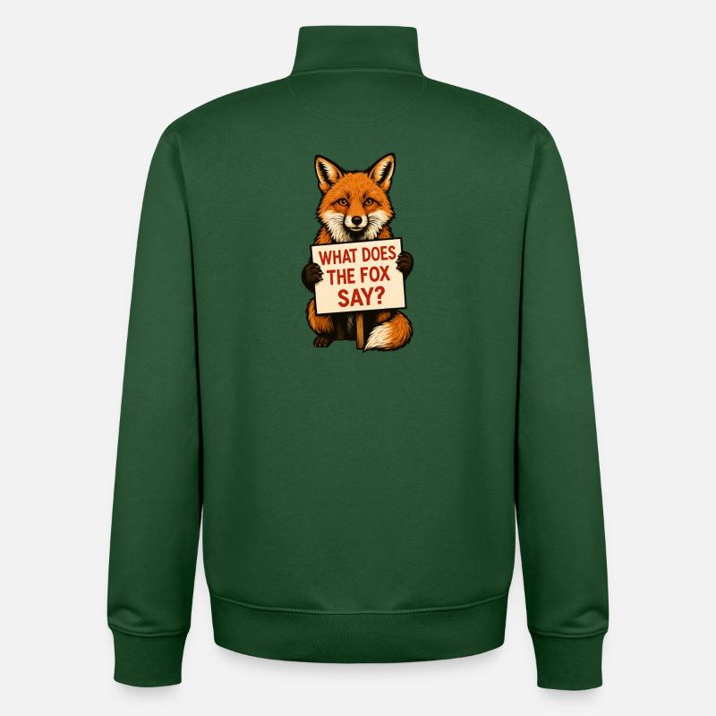 Fox | What does the fox say? - Unisex Organic Zip Sweatshirt by Stanley/Stella - bottle green