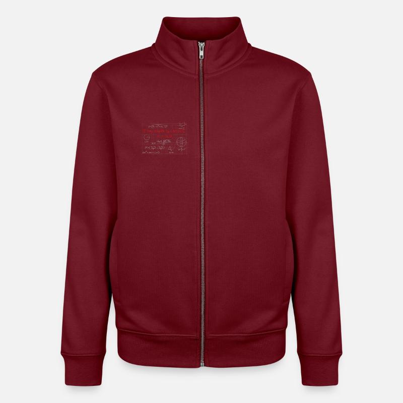 Birthday gift for math fans - Unisex Organic Zip Sweatshirt by Stanley/Stella - burgundy