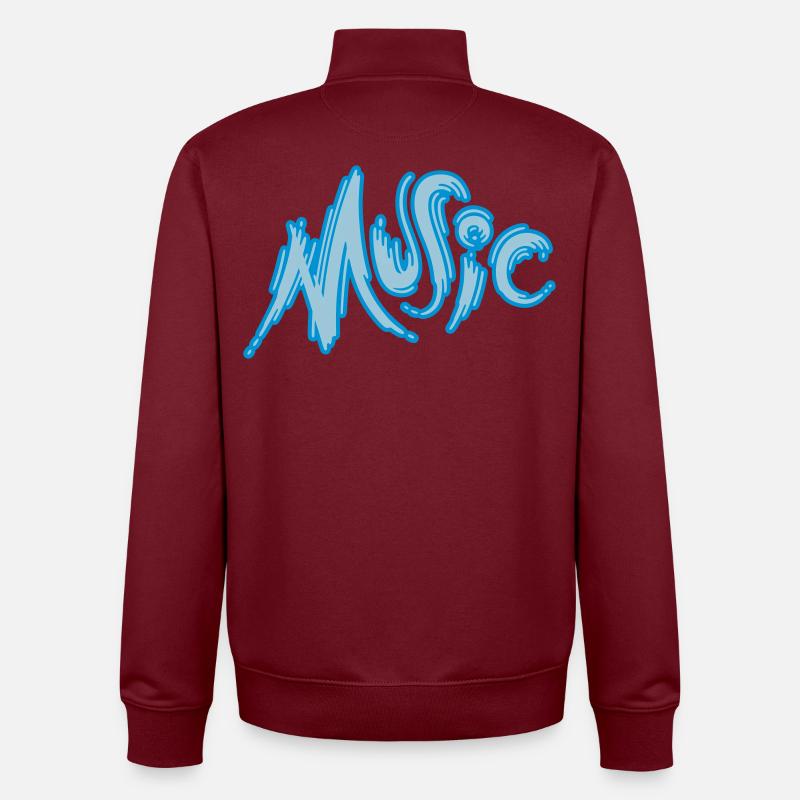 Music - Unisex Organic Zip Sweatshirt von Stanley/Stella - Burgunderrot