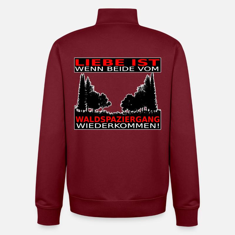 LIEBE IST - Unisex Organic Zip Sweatshirt von Stanley/Stella - Burgunderrot